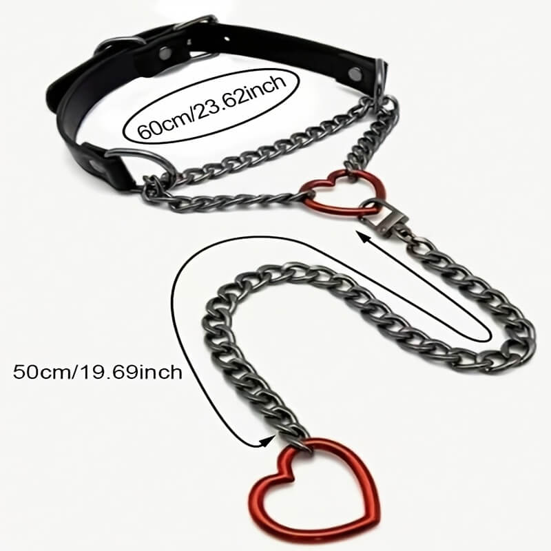 Punk Heart Chain Collar - Punk Lovers
