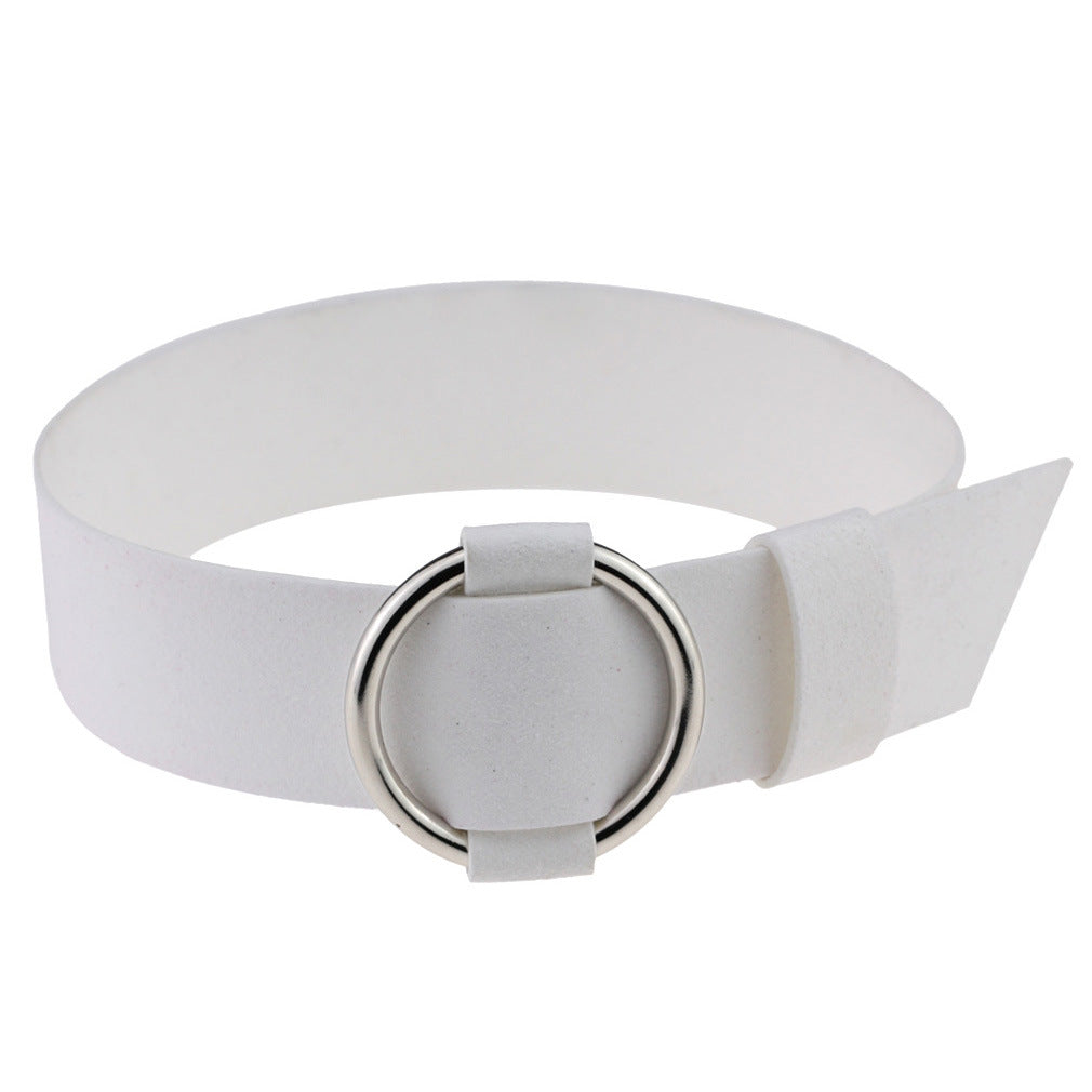 Punk Rock Triple Ring Leather Choker - Blue | Punk Lovers