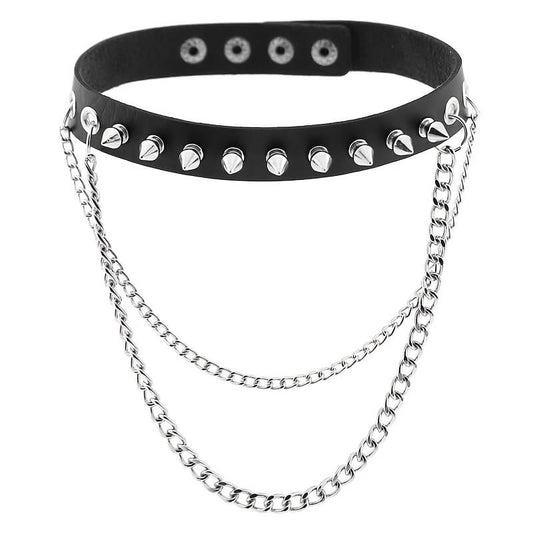 Punk Rivet Chain Collar