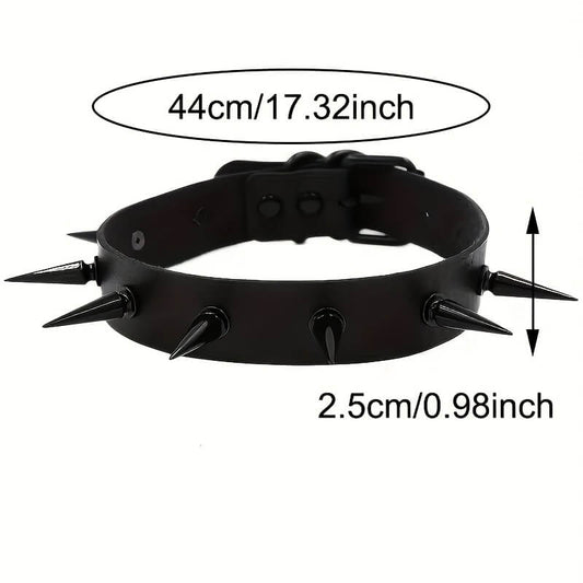 Punk Rivet Spike Collar