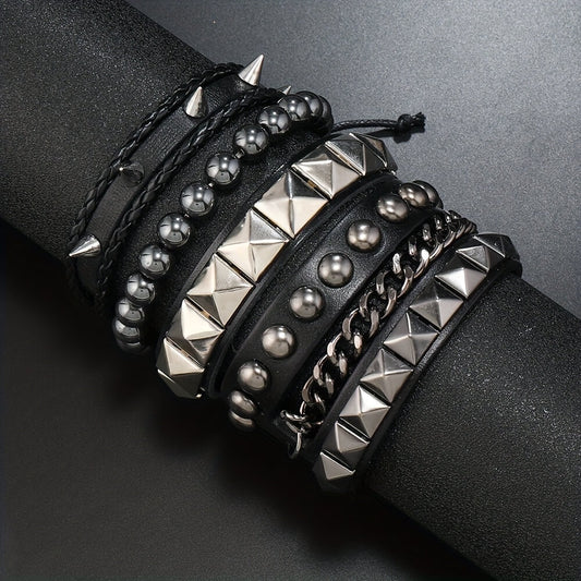 Punk Spiked Cube Chain Bracelet