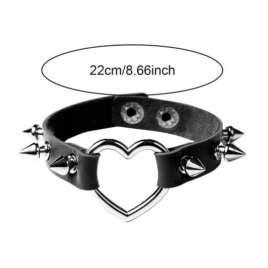 Punk Studded Heart Bracelet