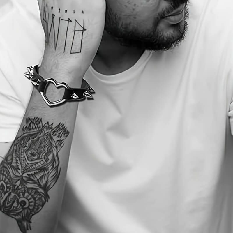 Punk Studded Heart Bracelet