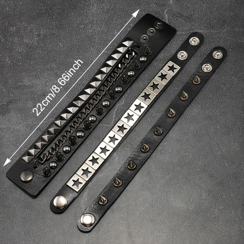 Punk Studded Star Chain Bracelet