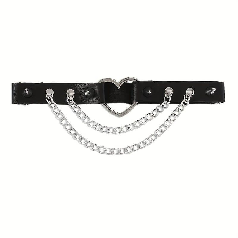 Punk Thigh Chain Body Harness with Thick Leg Cuff