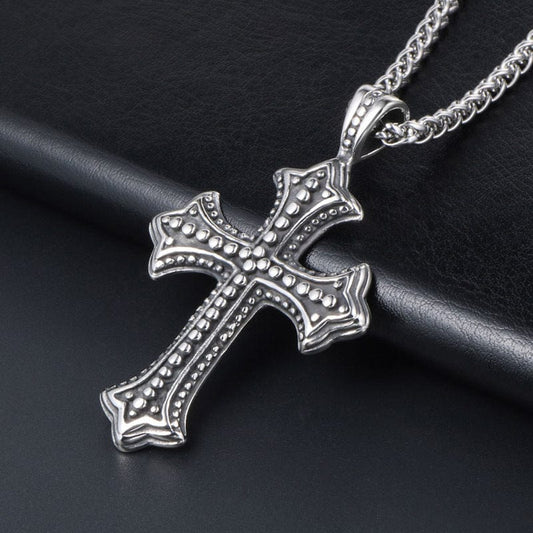 Men's Punk Cross Pendant Necklace