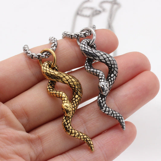 Men's Punk Snake Pendant Chain Necklace