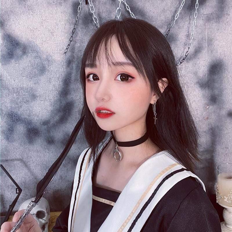 Women's Gothic Moon Pendant Chockers - Punk Lovers