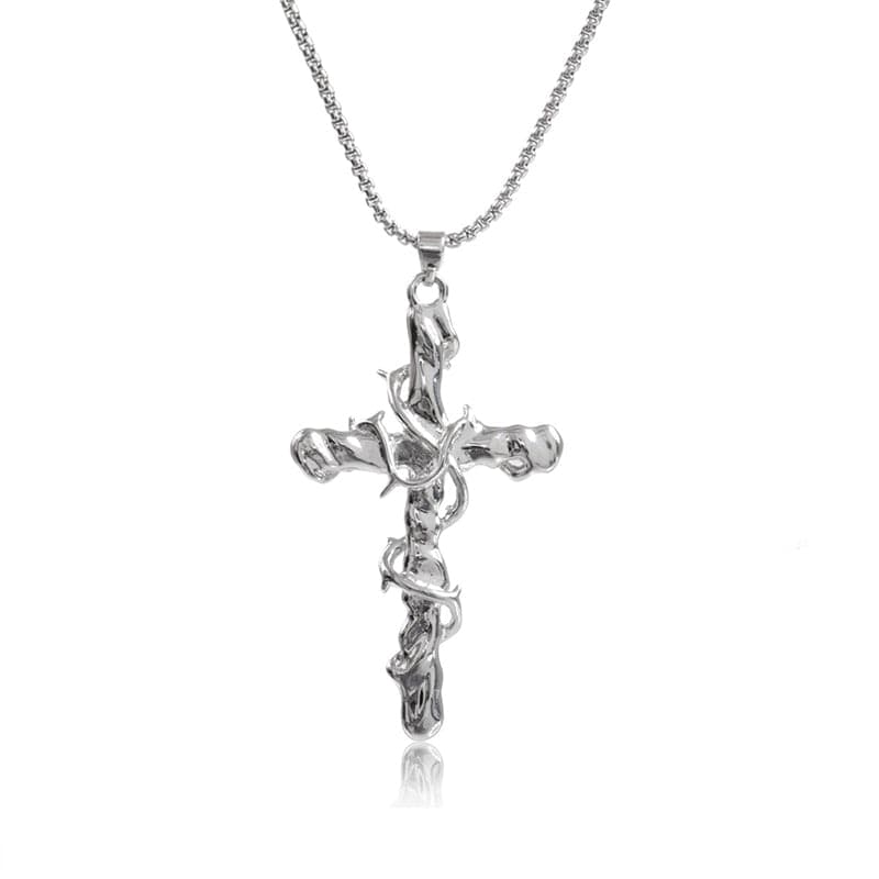 Women's Punk Thorns Cross Necklace - Punk Lovers