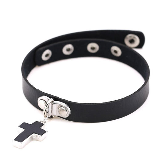 Women's Punk Christian Cross Choker - Punk Lovers