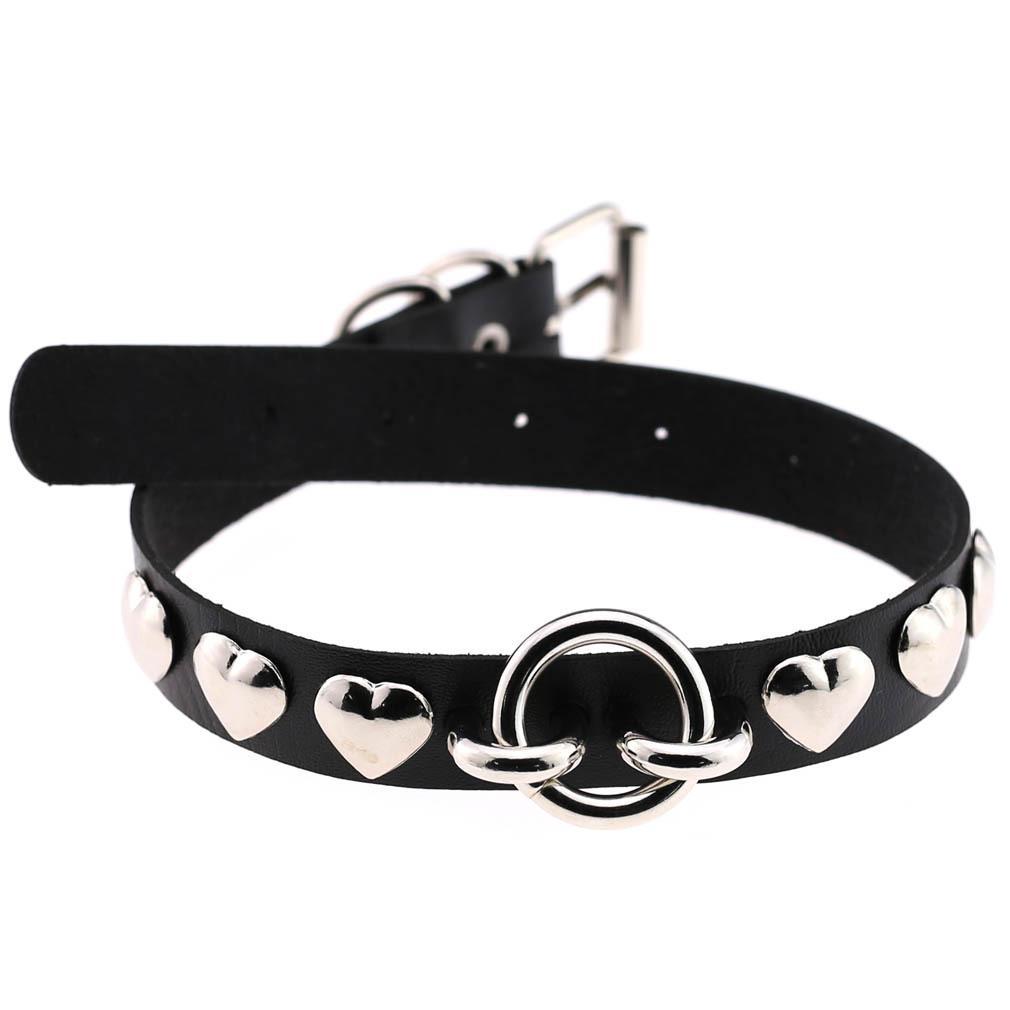 Women's Punk Heart Rivet Choker - Punk Lovers
