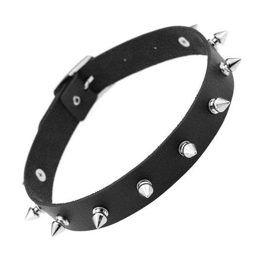 Women's Punk Rivet Black Choker - Punk Lovers