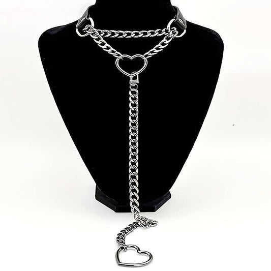 Punk Heart Chain Collar - Punk Lovers
