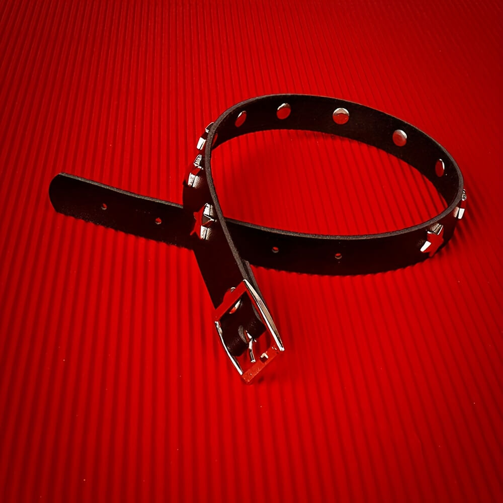 Star Studded Punk PU Leather Choker - Punk Lovers