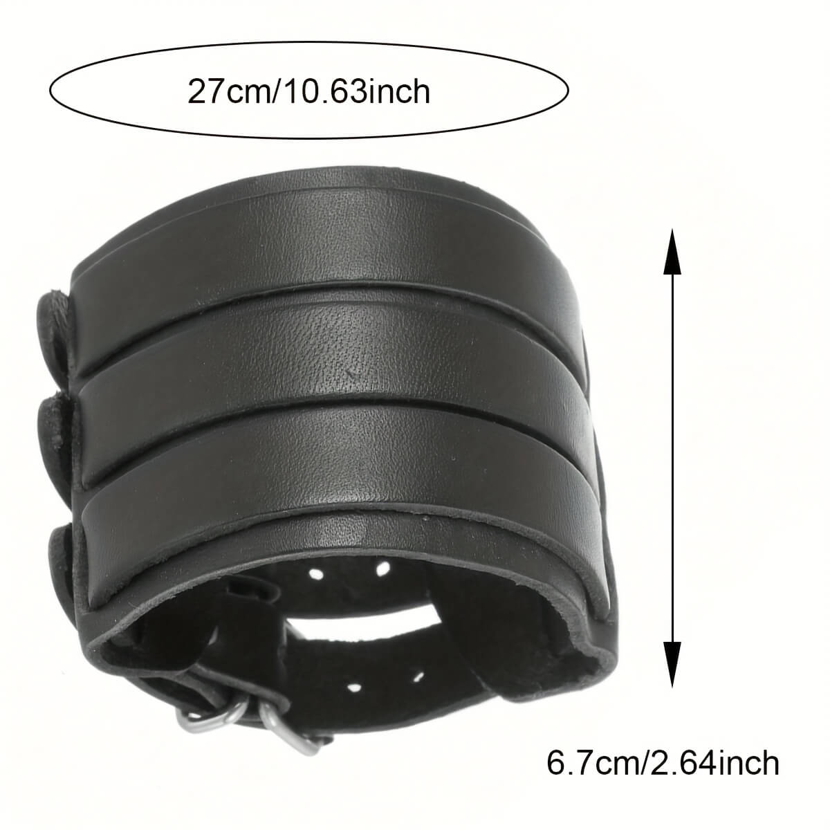 Punk Layer Wide PU Leather Bracelet - Punk Lovers