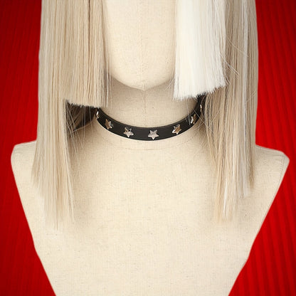 Star Studded Punk PU Leather Choker - Punk Lovers