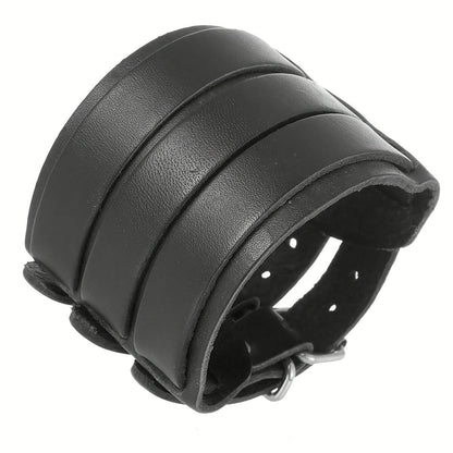 Punk Layer Wide PU Leather Bracelet - Punk Lovers