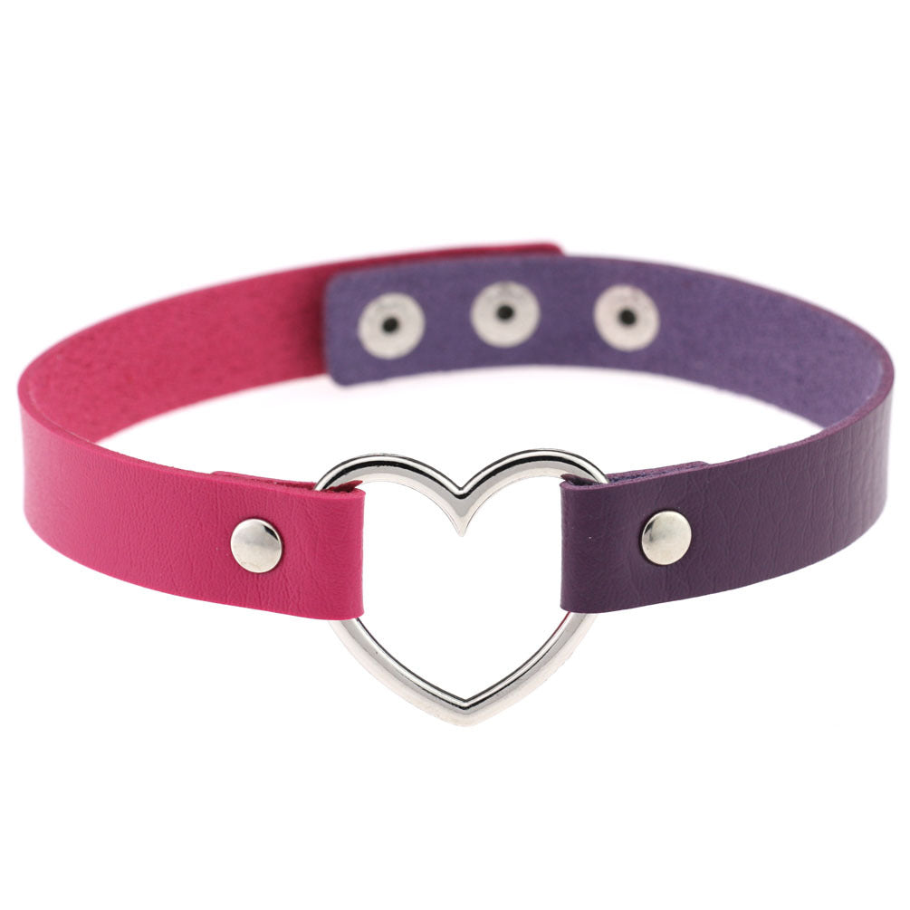 Dark Gothic Triple Circle Leather Choker - 白色+黑色 | Punk Lovers