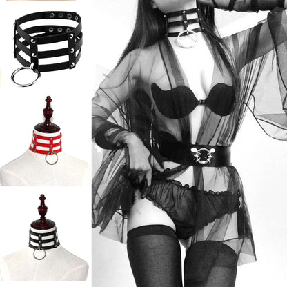 Punk Geometric Spike Ring Choker - White | Punk Lovers