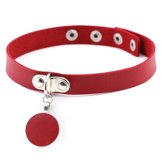 Punk Chain Link Leather Choker Necklace - White | Punk Lovers