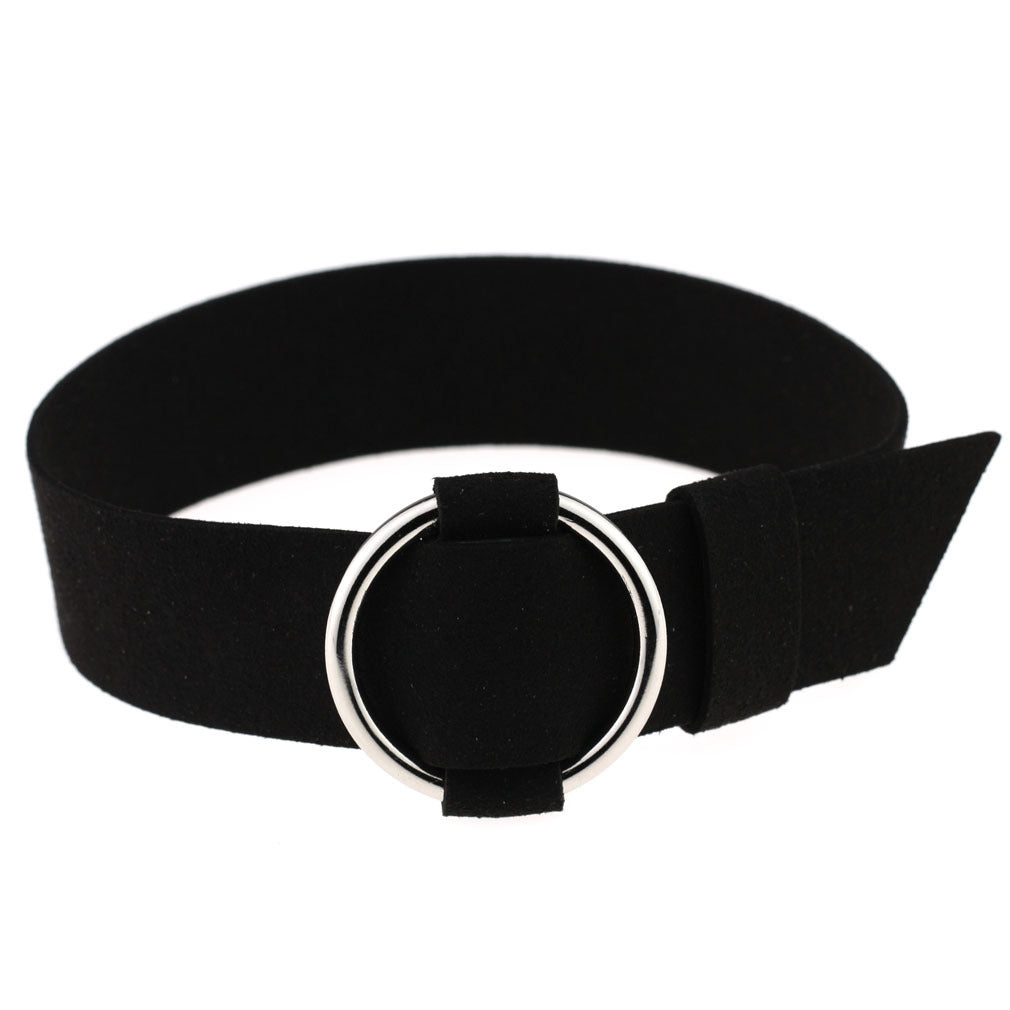 Punk Rock Triple Ring Leather Choker - Green | Punk Lovers