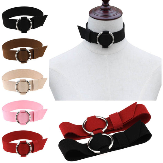 Punk Rock Triple Ring Leather Choker - White | Punk Lovers