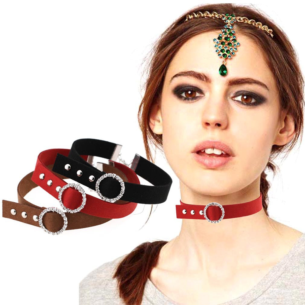 Punk Triple Row Flag Leather Choker - White | Punk Lovers