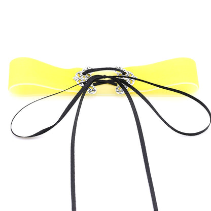 Velvet Hollow Alloy Choker Necklace - Yellow - Punk Lovers