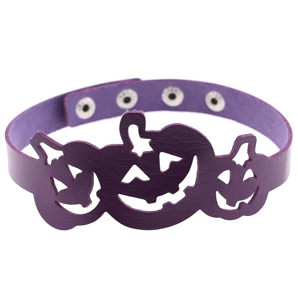Hollow Pumpkin Necklace Choker - Purple - Punk Lovers