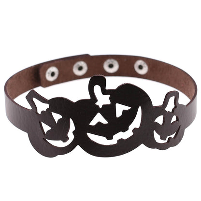 Hollow Pumpkin Necklace Choker - Deep Coffee - Punk Lovers