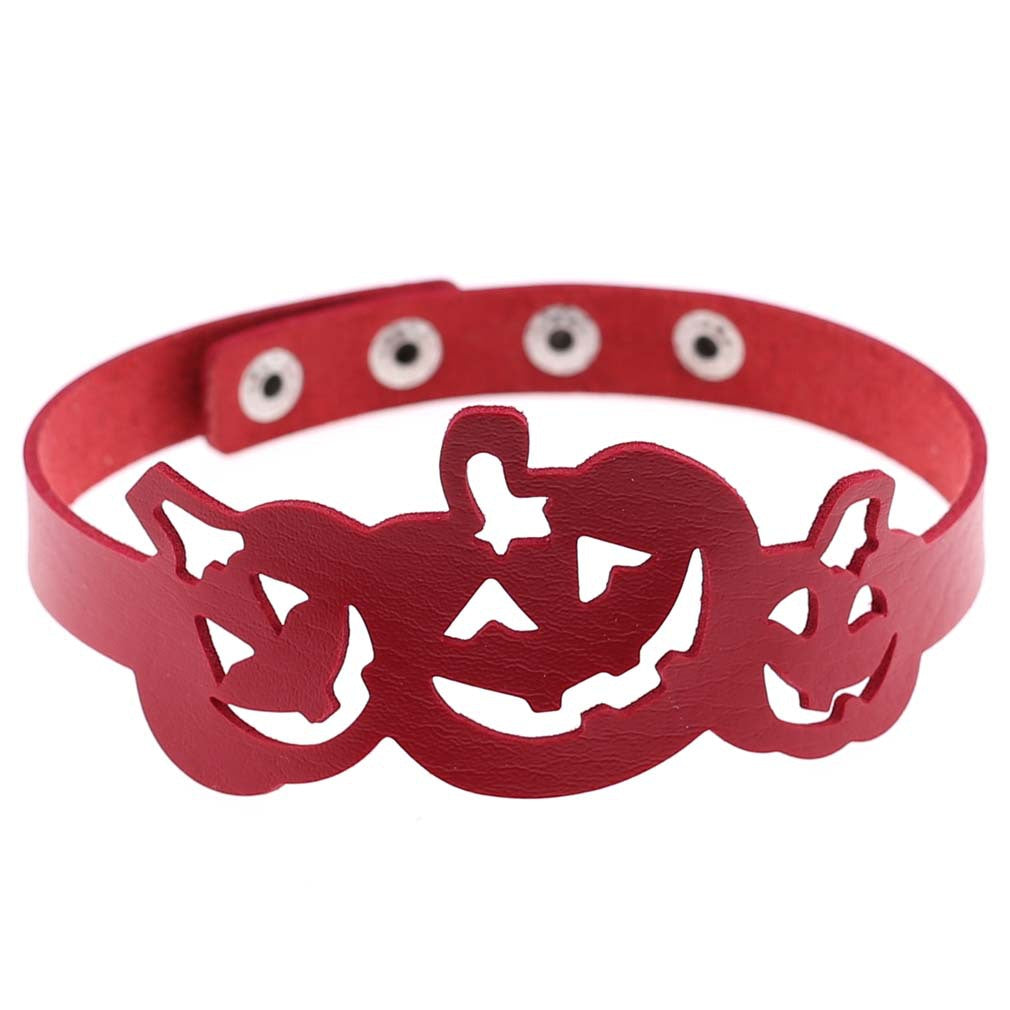 Hollow Pumpkin Necklace Choker - Red - Punk Lovers