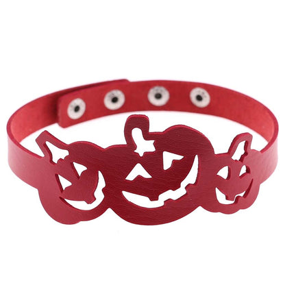 Hollow Pumpkin Necklace Choker - Red - Punk Lovers