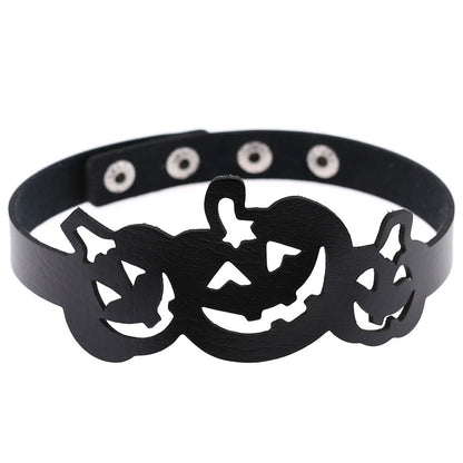 Hollow Pumpkin Necklace Choker - Black - Punk Lovers