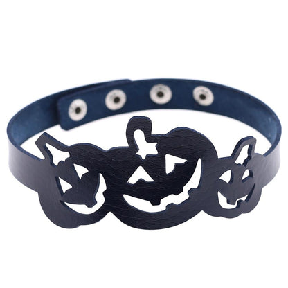 Hollow Pumpkin Necklace Choker - Deep Blue - Punk Lovers