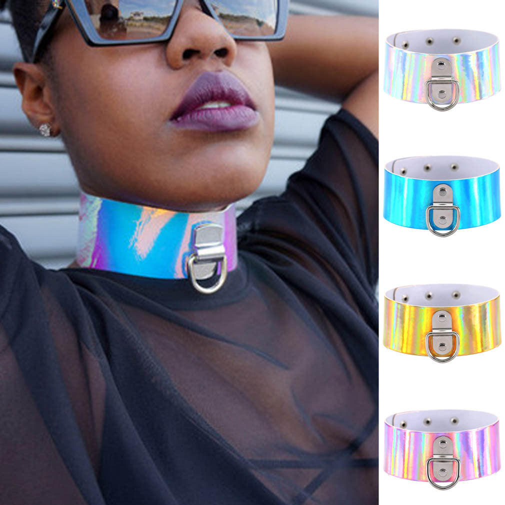 Gothic V-Shape Rhinestone Choker - White Color | Punk Lovers