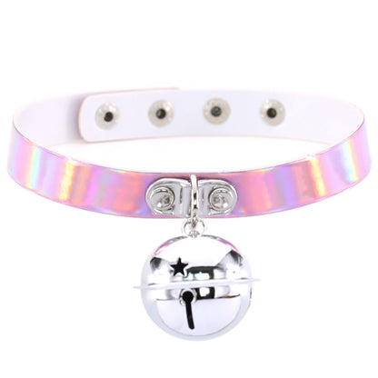 Iridescent Bell Choker Necklace - Iridescent Pink - Punk Lovers