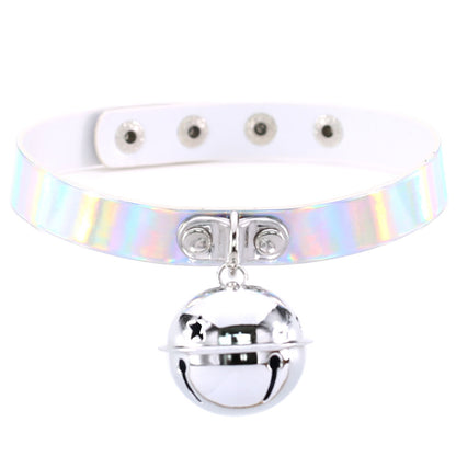 Iridescent Bell Choker Necklace - Iridescent White - Punk Lovers