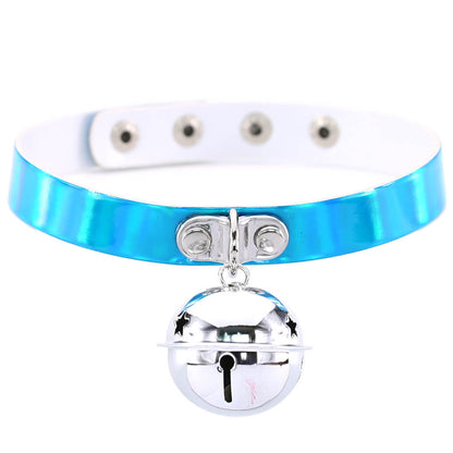 Iridescent Bell Choker Necklace - Iridescent Blue - Punk Lovers