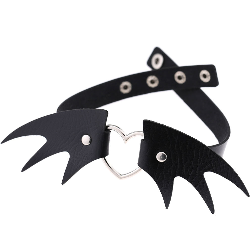 Punk Rock Triple Ring Leather Choker - Green | Punk Lovers
