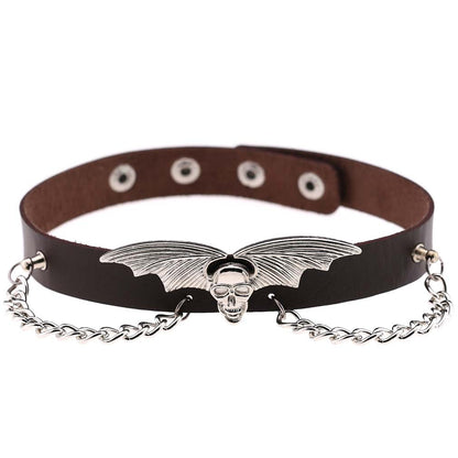 Bat Wing Vampire Chain Choker - 深棕色 - Punk Lovers