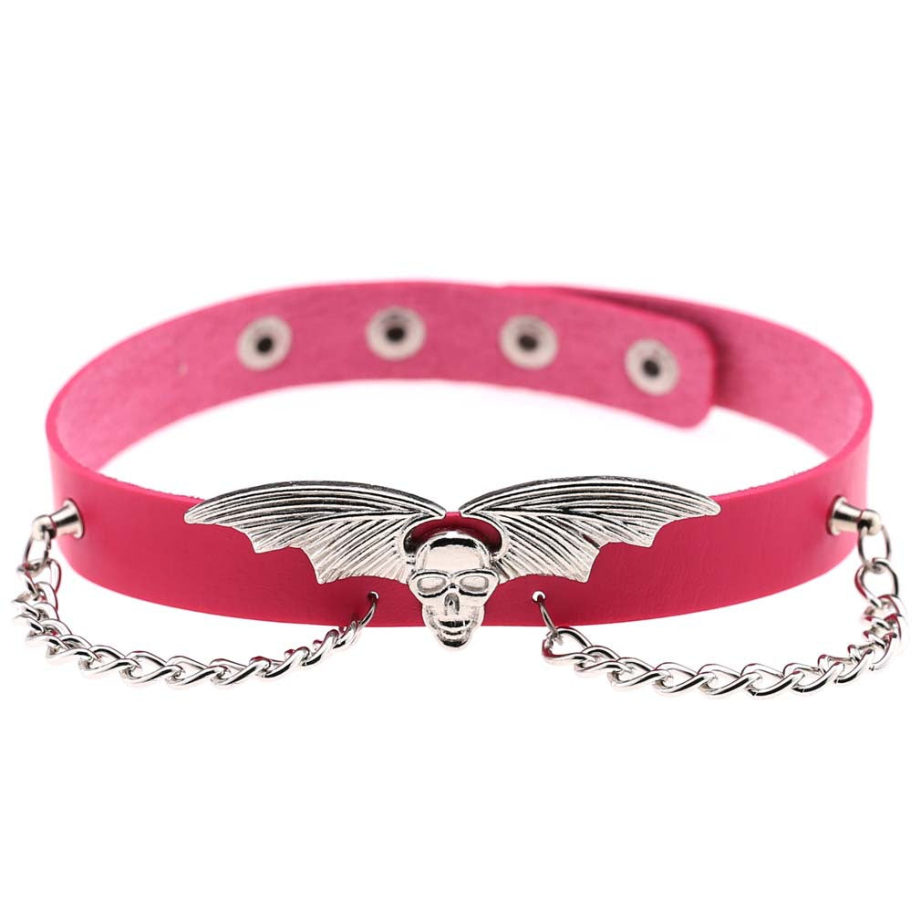 Bat Wing Vampire Chain Choker - Rose - Punk Lovers