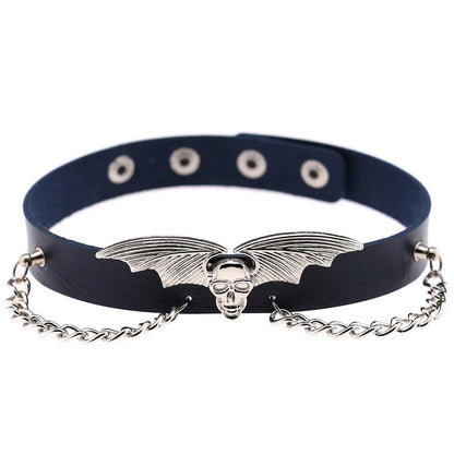 Bat Wing Vampire Chain Choker - Deep Blue - Punk Lovers
