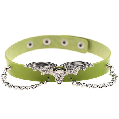 Bat Wing Vampire Chain Choker - Green - Punk Lovers