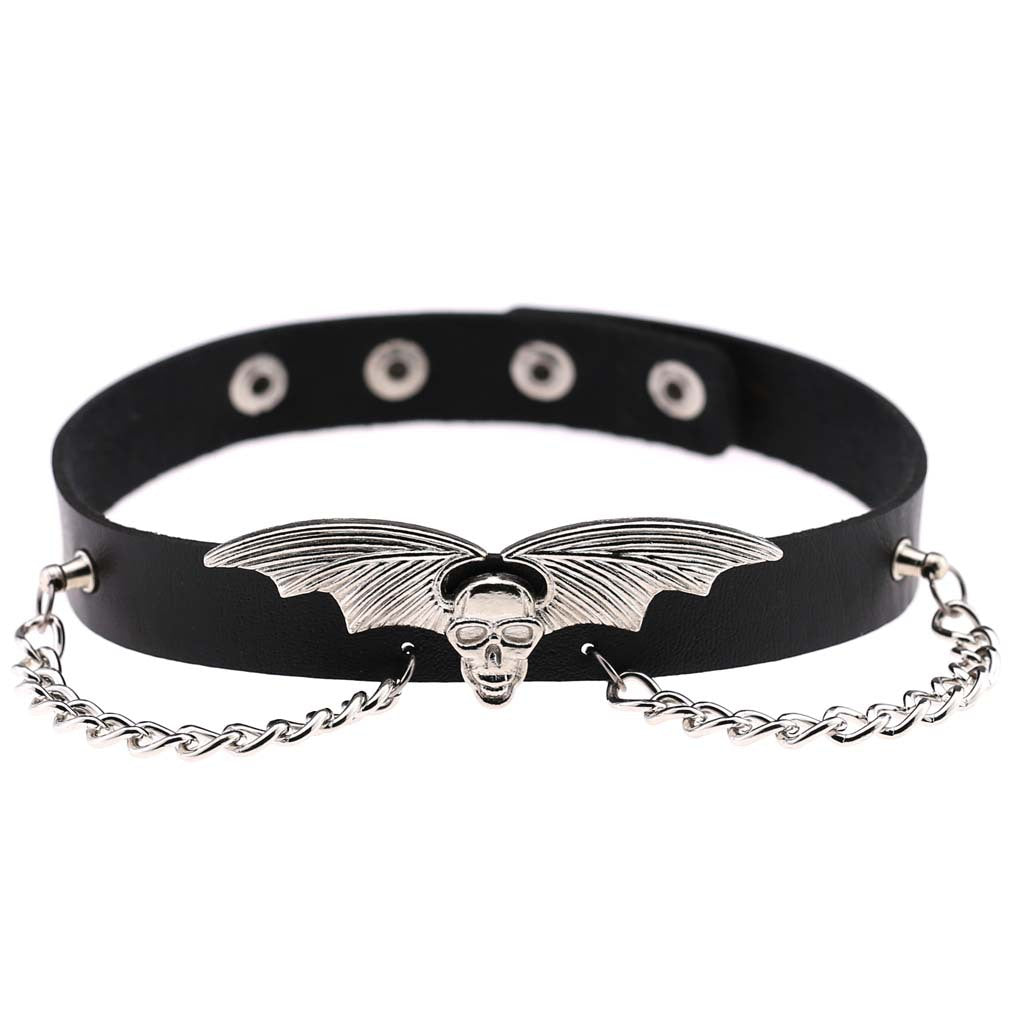 Bat Wing Vampire Chain Choker - Black - Punk Lovers