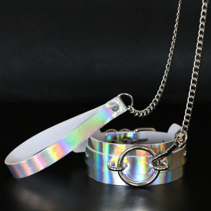Punk Triple Row Flag Leather Choker - 金彩 | Punk Lovers