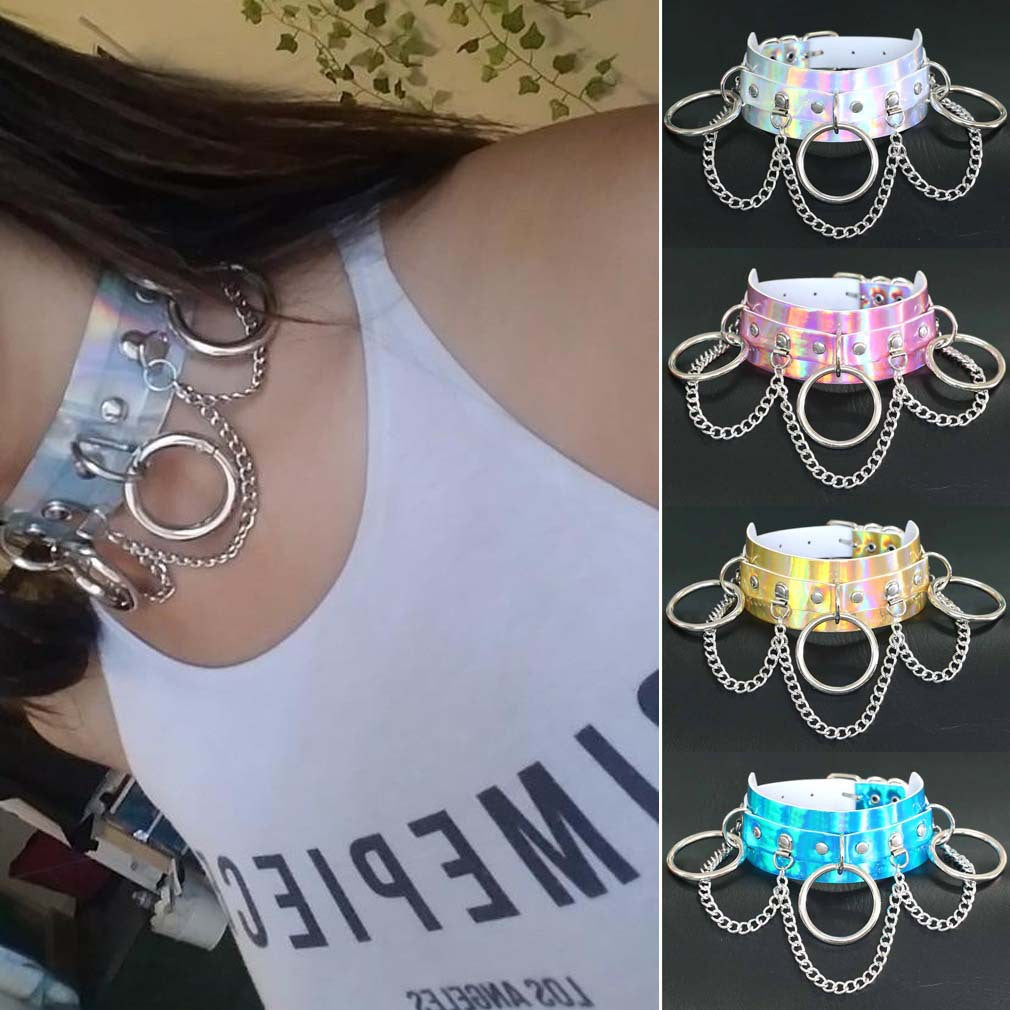 Iridescent O-Chain Choker - Punk Lovers Gothic Jewelry