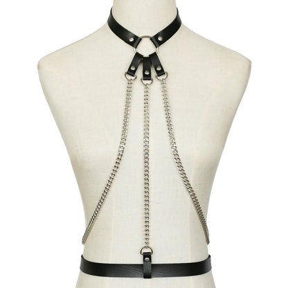 Alternative Wide Laser Leather Choker - Red | Punk Lovers