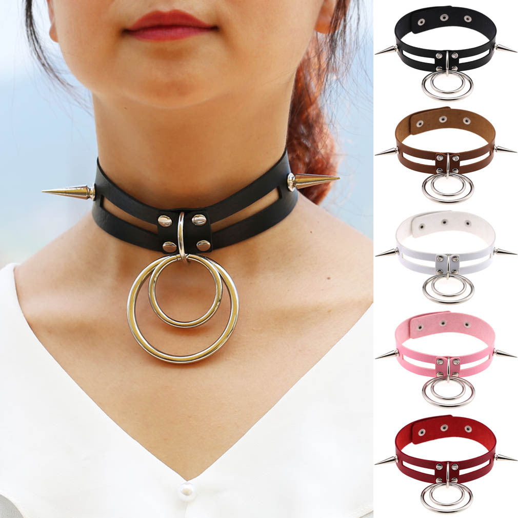 Punk Spike Rivet O-Ring Choker - Punk Lovers Gothic Jewelry