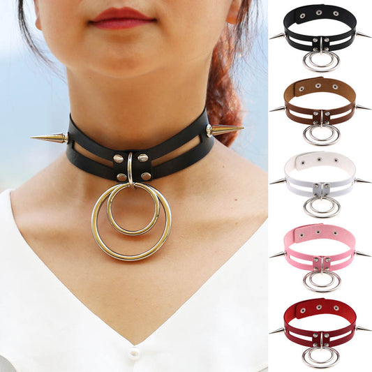 Punk Spike Rivet O-Ring Choker - Punk Lovers Gothic Jewelry