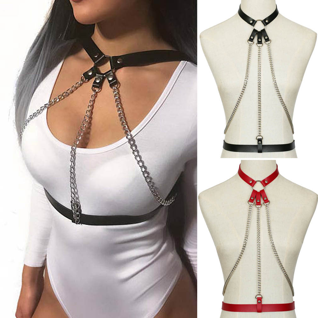 Alternative Wide Laser Leather Choker - White | Punk Lovers